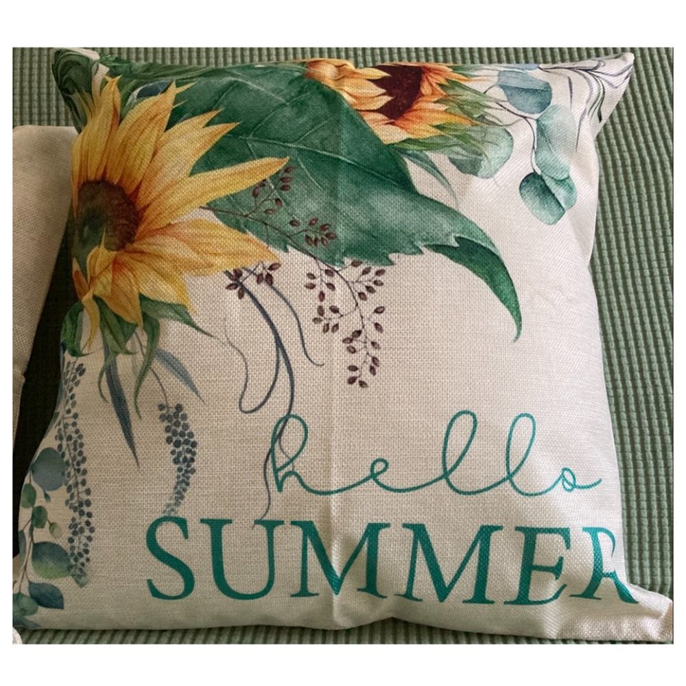Sunflower Decorative Throw Pillow Covers Cases Farmhouse Accent Floral Decor 16" - Picture 4 of 12